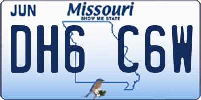 MO license plate DH6C6W