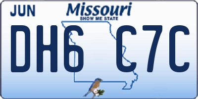 MO license plate DH6C7C