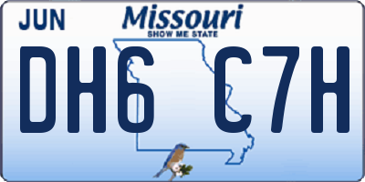 MO license plate DH6C7H