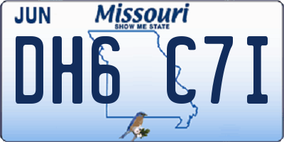 MO license plate DH6C7I
