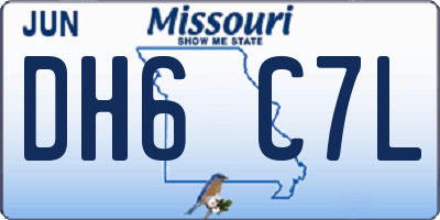 MO license plate DH6C7L