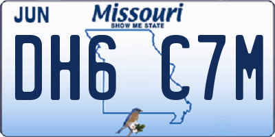 MO license plate DH6C7M