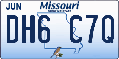 MO license plate DH6C7Q