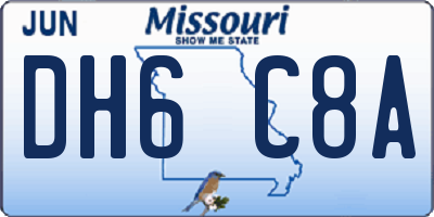 MO license plate DH6C8A