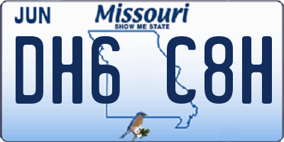 MO license plate DH6C8H