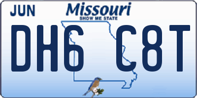 MO license plate DH6C8T