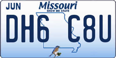 MO license plate DH6C8U