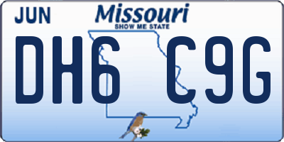 MO license plate DH6C9G
