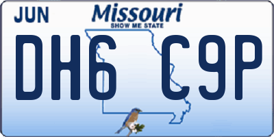 MO license plate DH6C9P