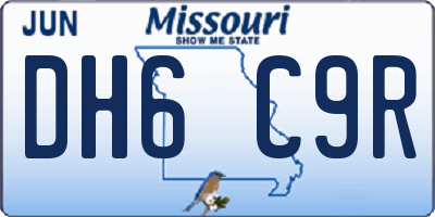 MO license plate DH6C9R