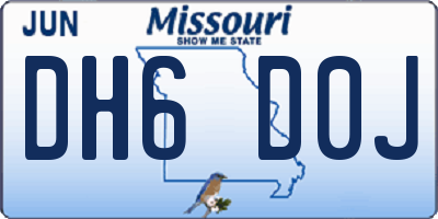 MO license plate DH6D0J