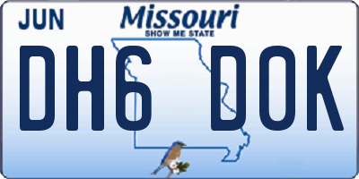 MO license plate DH6D0K
