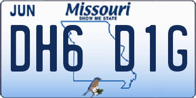 MO license plate DH6D1G