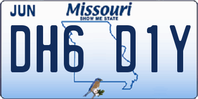 MO license plate DH6D1Y