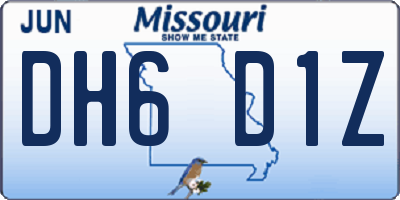 MO license plate DH6D1Z