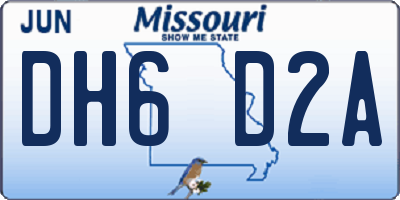 MO license plate DH6D2A
