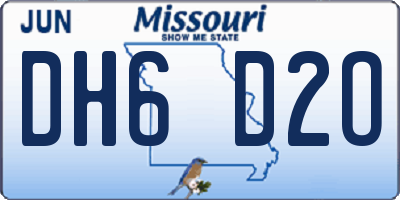 MO license plate DH6D2O