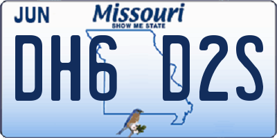 MO license plate DH6D2S