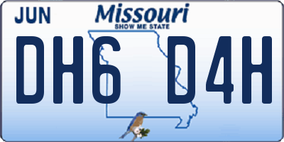 MO license plate DH6D4H