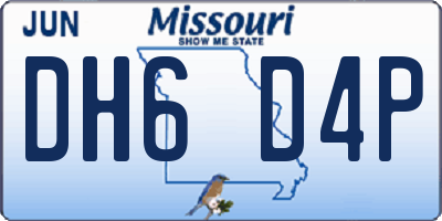 MO license plate DH6D4P