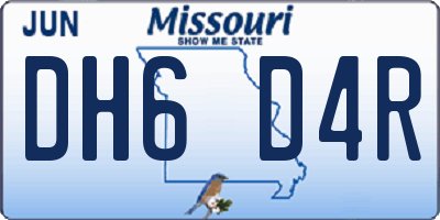 MO license plate DH6D4R