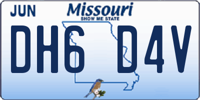 MO license plate DH6D4V