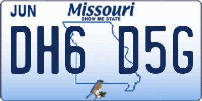 MO license plate DH6D5G