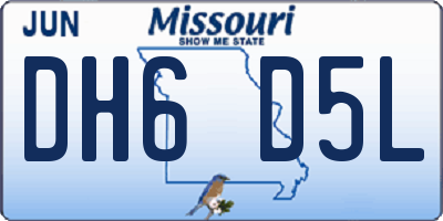 MO license plate DH6D5L