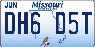 MO license plate DH6D5T
