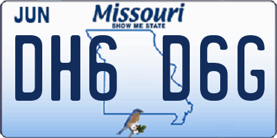 MO license plate DH6D6G