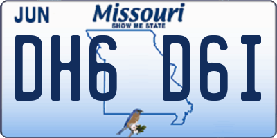 MO license plate DH6D6I
