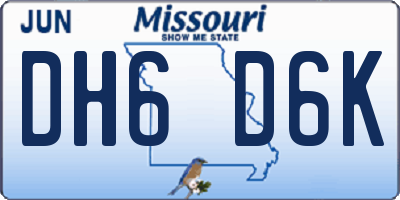 MO license plate DH6D6K