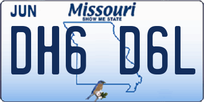 MO license plate DH6D6L