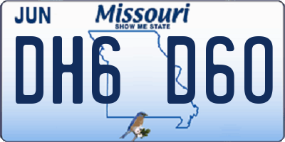 MO license plate DH6D6O