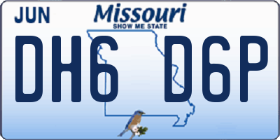 MO license plate DH6D6P