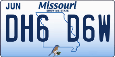 MO license plate DH6D6W