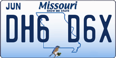 MO license plate DH6D6X