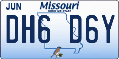 MO license plate DH6D6Y