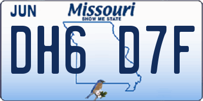 MO license plate DH6D7F