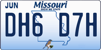 MO license plate DH6D7H