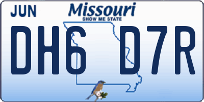 MO license plate DH6D7R