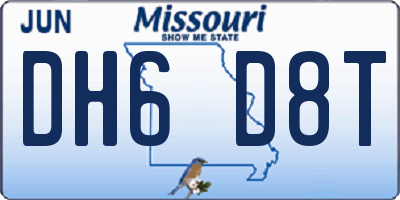 MO license plate DH6D8T