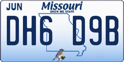 MO license plate DH6D9B