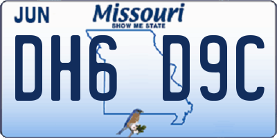 MO license plate DH6D9C