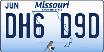MO license plate DH6D9D