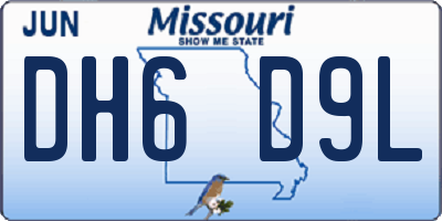 MO license plate DH6D9L