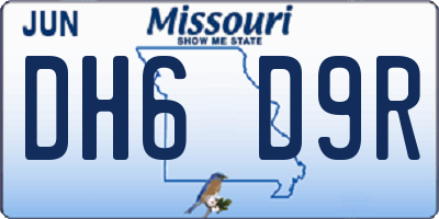 MO license plate DH6D9R