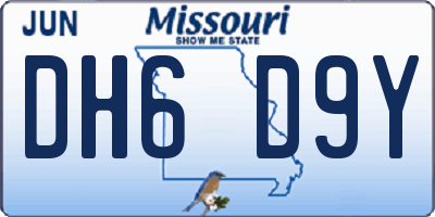 MO license plate DH6D9Y