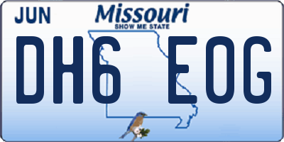 MO license plate DH6E0G