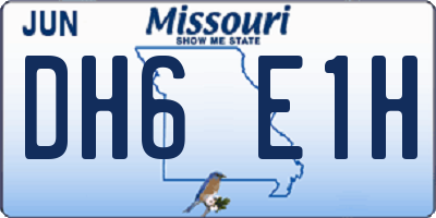 MO license plate DH6E1H